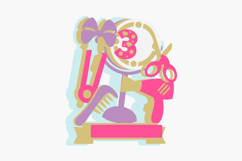Hair style Cake Topper 3D SVG Product Image 3
