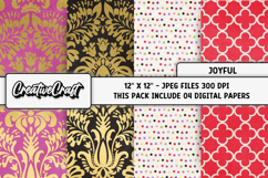 Joyful Digital Papers, scrapbooking backgrounds designs Product Image 1