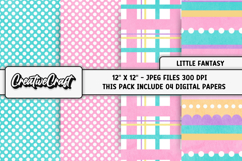 Little Fantasy Digital Papers, scrapbook backgrounds designs Product Image 1