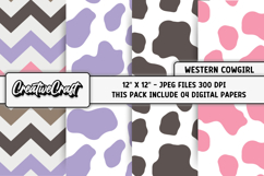 Sheriff Cowgirl Digital Paper, scrapbook background designs Product Image 1