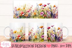 Wildflowers mug wrap PNG for Sublimation Product Image 1