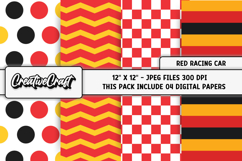 Red Racing Car Digital Papers, scrapbooking papers designs Product Image 1