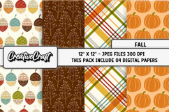 Autumn Fall Digital Paper, thanksgiving digital scrapbook Product Image 1