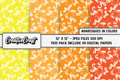 Colors Arabesques Digital Papers, scrapbooking designs Product Image 1