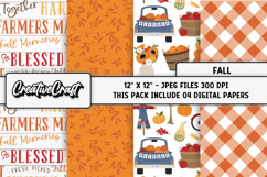 Autumn Fall Digital Paper, thanksgiving digital scrapbook Product Image 1