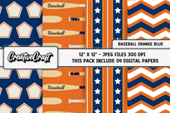 Baseball Sport Digital Papers, background designs, scrapbook Product Image 1
