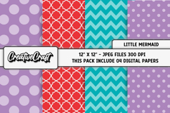 Little Mermaid Digital Papers, scrapbook backgrounds designs Product Image 1