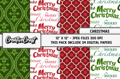 Christmas Digital Paper, christmas digital scrapbooking Product Image 1