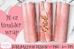 Bride Tumbler Wrap for Sublimation | Wedding tumbler PNG Product Image 3