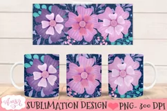 Floral Mug Wrap PNG for Sublimation 11oz and 15oz Product Image 3