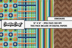 Dinosaurs Digital Papers, scrapbooking backgrounds designs Product Image 1