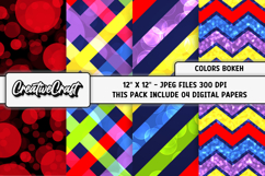 Colors Bokeh Digital Papers, scrapbook backgrounds designs Product Image 1