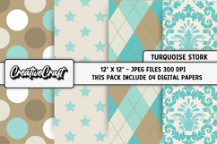 Baby Boy Digital Paper, baby boy graphics, baby illustration Product Image 1