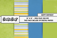 Happy Birthday Digital Papers, scrapbook backgrounds designs Product Image 1