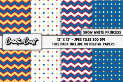 Snow white Princess Digital Paper, princess illustration Product Image 1