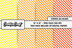 Colors Stripes Digital Papers, scrapbook backgrounds designs Product Image 1
