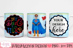 Father's day photo mug wrap sublimation PNG | 15oz 11oz mugs Product Image 3