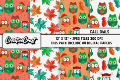 Autumn Fall Digital Paper, thanksgiving illustrations design Product Image 1