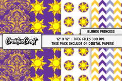 Blonde Princess Digital Papers, scrapbook background designs Product Image 1