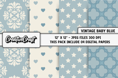 Vintage Baby Digital Paper, junk journal scrapbook. graphic Product Image 1