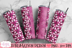 Pink floral Tumbler Wrap for Sublimation | Customizable PNG Product Image 2