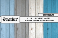 Colored Wood Digital Papers, scrapbook backgrounds designs Product Image 1