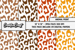 Animal Print Digital Papers, scrapbook backgrounds designs Product Image 1
