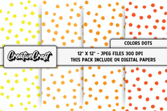 Colors Dots Digital Papers, scrapbooking backgrounds designs Product Image 1