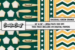 Baseball Sport Digital Papers, background designs, scrapbook Product Image 1