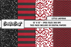 Little Ladybug Digital Papers, scrapbook backgrounds designs Product Image 1