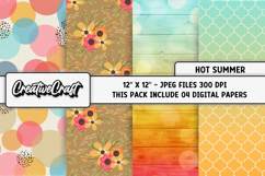 Summer Digital Papers, vintage scrapbook backgrounds designs Product Image 1