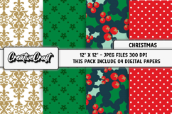 Christmas Digital Paper, christmas digital scrapbooking Product Image 1