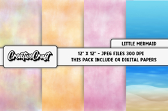 Little Mermaid Digital Papers, scrapbook backgrounds designs Product Image 1