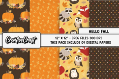 Autumn Fall Digital Paper, thanksgiving digital scrapbook Product Image 1