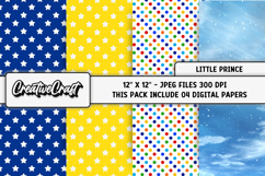 Little Prince Digital Papers, scrapbook backgrounds designs Product Image 1