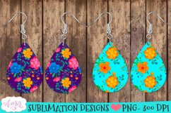 Spring floral Teardrop earring sublimation Bundle, 8 designs Product Image 3