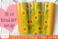Sunflower skinny tumbler wrap PNG for sublimation Product Image 2