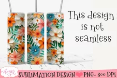 3D floral 20oz Tumbler Sublimation | Spring tumbler PNG Product Image 1