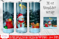 Snowman tumbler wrap for sublimation | Christmas tumbler PNG Product Image 2