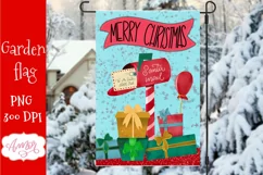 Merry Christmas garden flag sublimation PNG Product Image 1