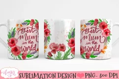 Best mum in the world mug wrap PNG for sublimation Product Image 3