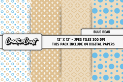 Blue Bear Digital Papers, scrapbooking backgrounds designs Product Image 1