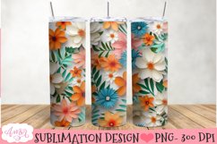 3D floral 20oz Tumbler Sublimation | Spring tumbler PNG Product Image 2