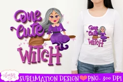 One cute witch Sublimation PNG| Cute Halloween png for kids Product Image 2