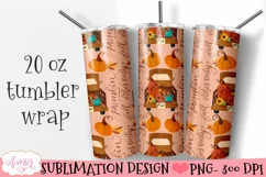 Seamless fall 20 oz tumbler sublimation design PNG Product Image 1