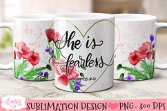 She is fearless Mug Wrap for sublimation | Christian mug PNG Product Image 3