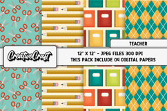 Teacher Digital Papers, school scrapbook backgrounds designs Product Image 1