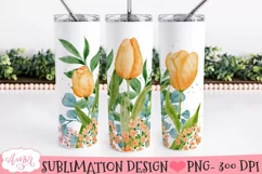 Watercolor Tulip Flowers Tumbler Wrap for Sublimation Product Image 3