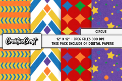 Circus Digital Papers, carnival digital scrapbooking designs Product Image 1