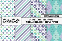 Arabian Princess Digital Papers, scrapbook background design Product Image 1